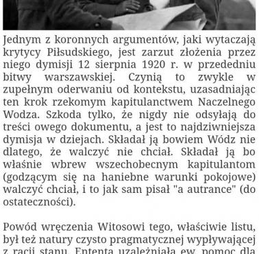 Piłsudski złożył dymisję 12 sierpnia 1920 r. w przededniu Bitwy Warszawskiej. Składał ją, bo wbrew ....