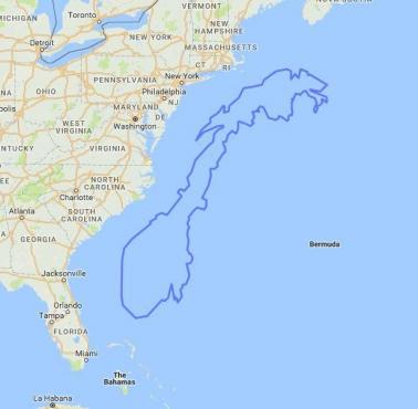 Norwegia na tle mapy USA