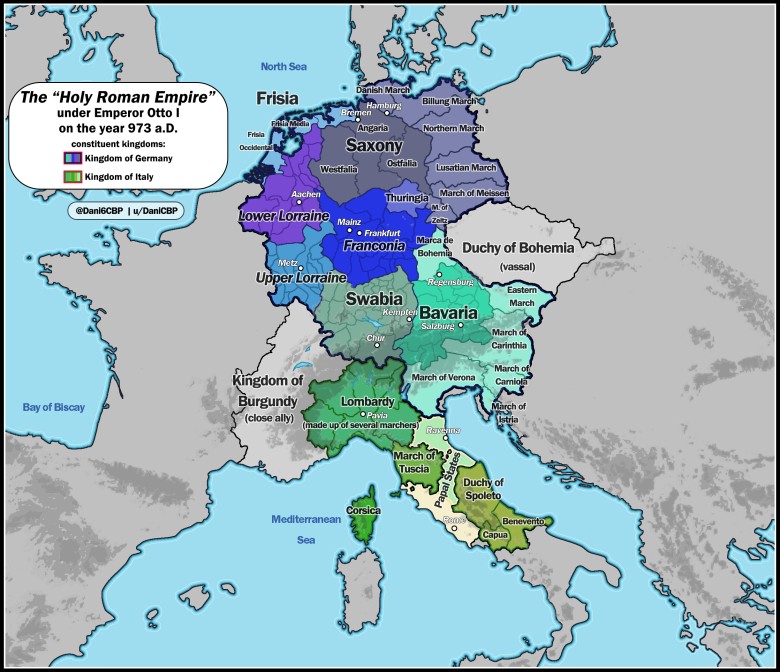 Święte Cesarstwo Rzymskie pod rządami pierwszego cesarza Ottona I, 973 rok