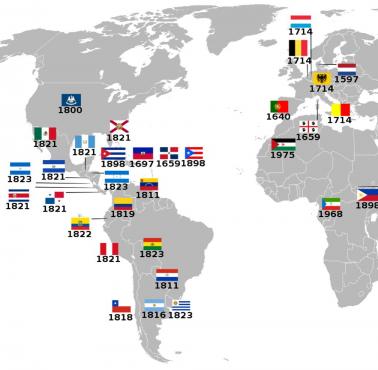 Kraje, które uzyskały niepodległość od Hiszpanii