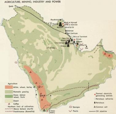 Rolnictwo, górnictwo, przemysł wydobywczy/naftowy Półwyspu Arabskiego (lata 60. XX wieku), 1967