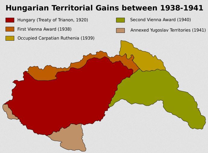 Zmiany terytorialne Węgier w latach 1938-41