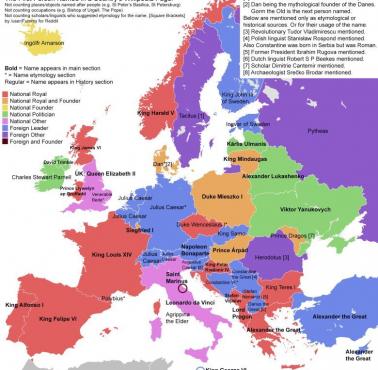 Postacie, które jako pierwsze miały swoją stronę w Wikipedii, Europa