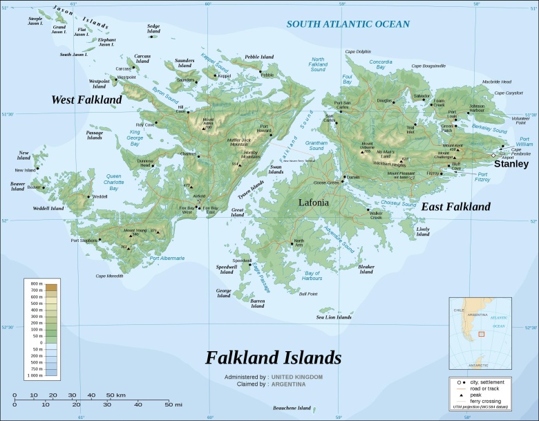 Mapa Falklandów (Malwiny)