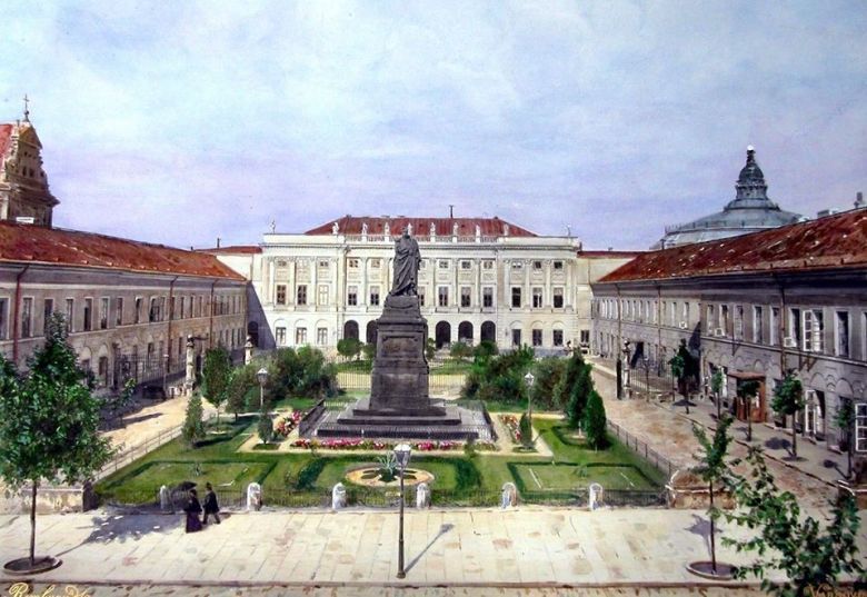 Pomnik Paskiewicza przed Pałacem Namiestnikowskim, Warszawa, koniec XIX wieku