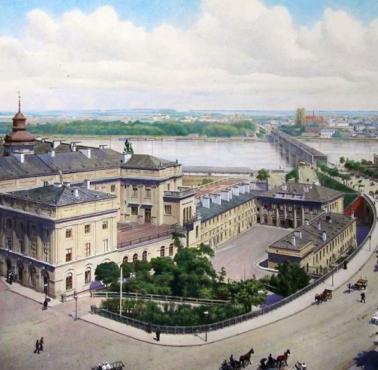 Zamek Królewski, Pałac pod Blachą i zjazd w kierunku Mostu Kierbedzia, W-wa, lata 90-te XIX wieku