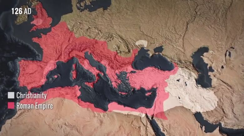 Rozprzestrzenianie się chrześcijaństwa od 0 roku n.e. do 2015 (animacja HD)