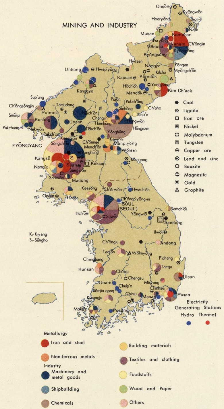 Przemysł i surowce mineralne Korei (lata 60. XX wieku), 1967