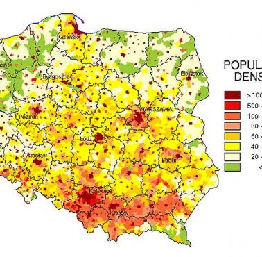 Gęstość zaludnienia Polski