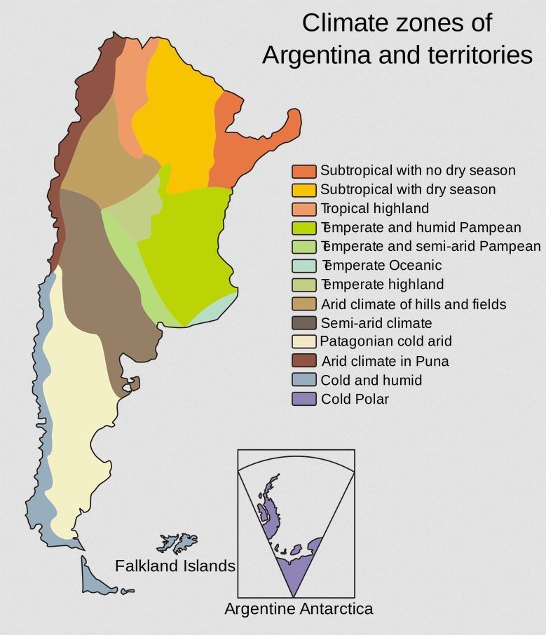 Strefy klimatyczne Argentyny