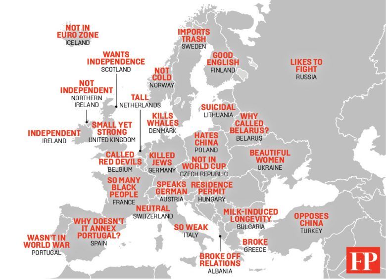 Chińskie stereotypy odnośnie europejskich państw