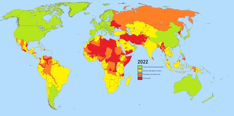 Ostrzeżenia dla podróżnych wydane przez rząd Francji, 2022, Travel Advisory