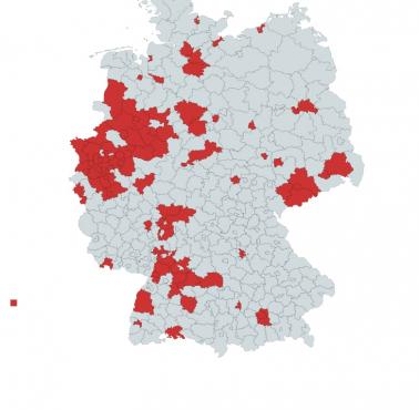 Mapa pokazuje, gdzie mieszka połowa ludności Niemiec