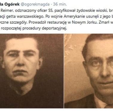 Jacob Reimer, odznaczony oficer SS, pacyfikował żydowskie wioski, brał udział w likwidacji getta warszawskiego ...