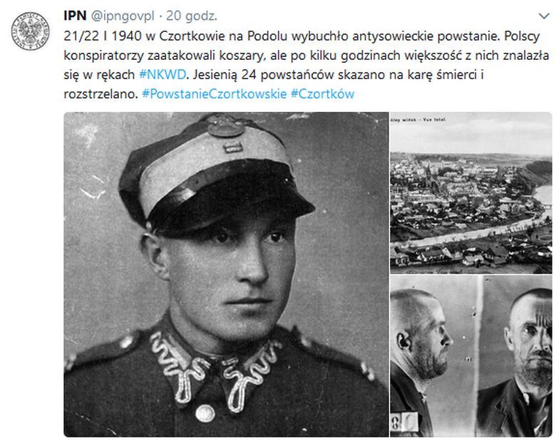 21/22 I 1940 w Czortkowie na Podolu wybuchło antysowieckie powstanie ....