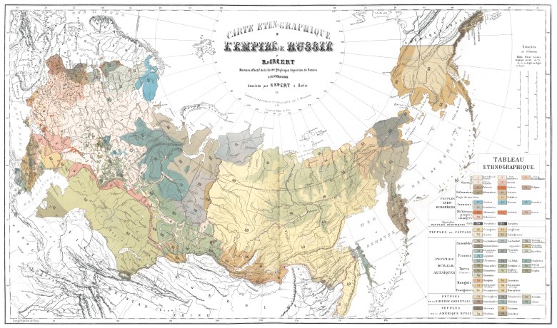 Mapa etnograficzna Imperium Rosyjskiego, 1862 r.