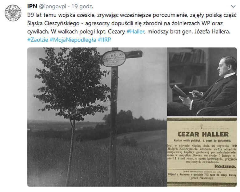 99 lat temu wojska czeskie, zrywając wcześniejsze porozumienie, zajęły polską część Śląska Cieszyńskiego