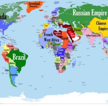 Mapa świata w 1900 roku