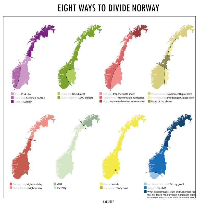 Osiem sposobów na podział Norwegii