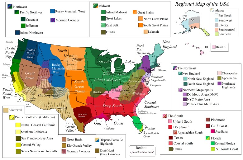 Mapa regionalna USA