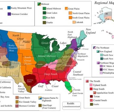 Mapa regionalna USA