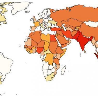 Ludność muzułmańska z podziałem na kraje, 2009 rok