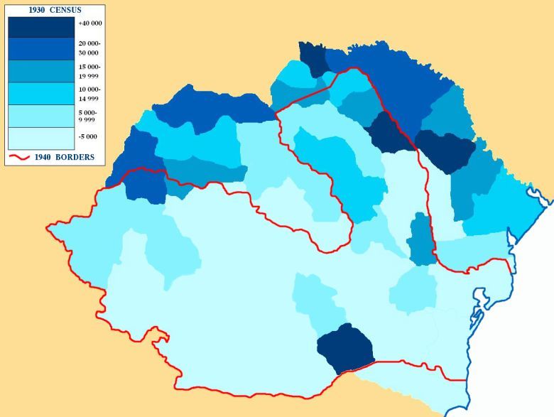 Ludność żydowska w Rumunii w 1930 roku