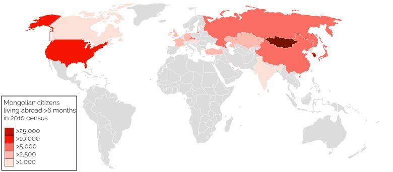 Mongolska diaspora na świecie