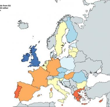 Odsetek osób z krajów UE, które bardziej preferują indywidualizm od solidarności społecznej