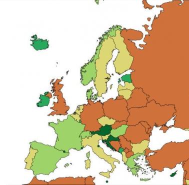 Turyści na mieszkańca w krajach europejskich