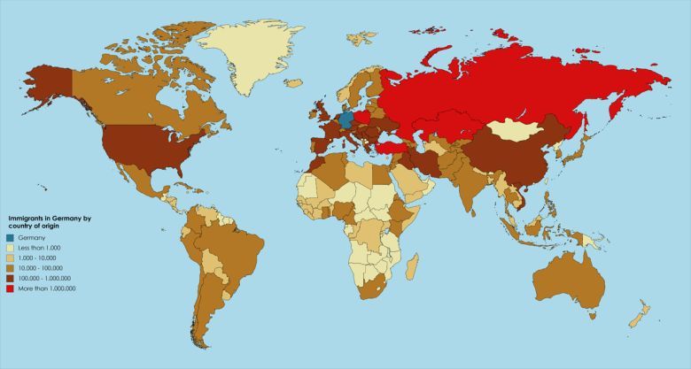 Imigranci w Niemczech według kraju pochodzenia