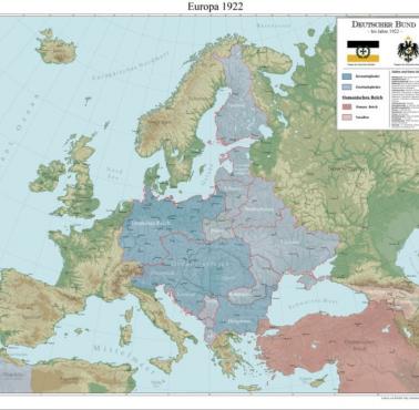 Tak według Niemców miała wyglądać mapa Europy po zwycięstwie w I wojnie, 1922