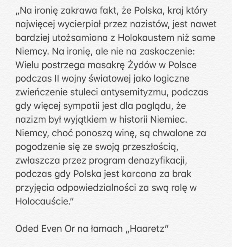 Osamotniony w Izraelu głos rozsądku w obronie Polski w izraelskim piśmie Haaretz