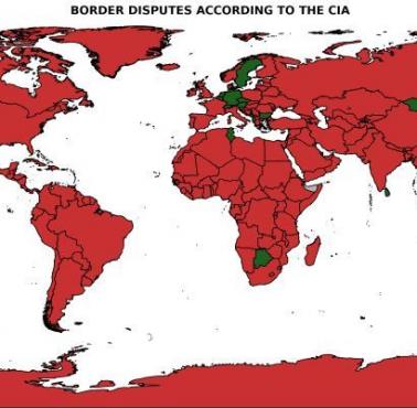 Spory graniczne według CIA World Factbook
