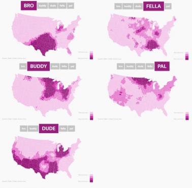 Popularność w USA słowa "dude" (koleś) i jego różnych form