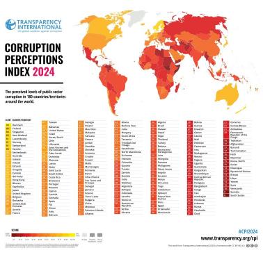 Wskaźnik postrzegania korupcji (Corruption Perceptions Index) na świecie, 2024