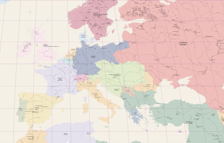 Mapa Europy z 1900 roku