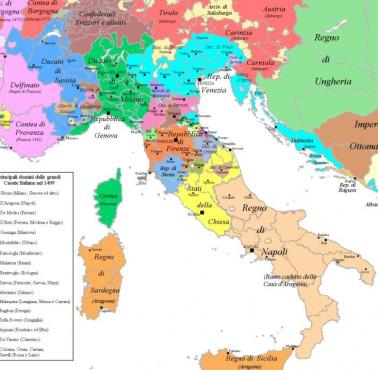 Mapa Włoch z 1499 roku