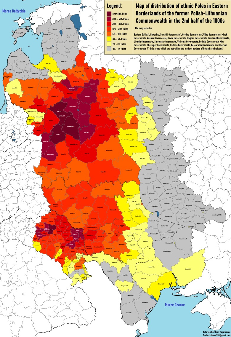 Etniczni Polacy na Kresach dawnej Rzeczpospolitej w II połowie XIX wieku