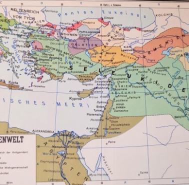 Mapa starożytnej Grecji. Świat hellenistyczny w 240 r. p.n.e.