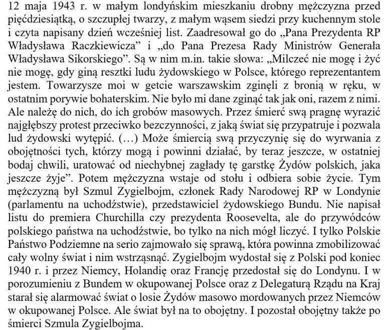 Śmierć Szmula Zygielbojma na znak protestu przeciwko obojętności świata, 1943