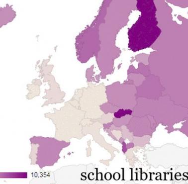 Biblioteki w Europie na 10.000 mieszkańców (animacja)