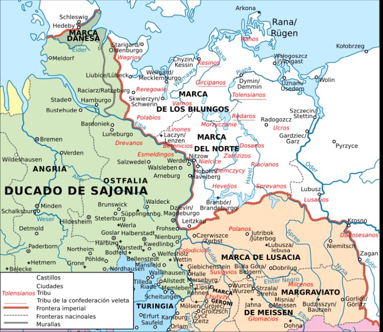 Słowianie Zachodni: Połabowie (białe) i Serbołużyczanie na granicy niemieckiej 1000 rok n.e.