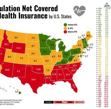 Liczba ludności nieobjęta ubezpieczeniem zdrowotnym w Stanach Zjednoczonych