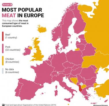 Najpopularniejszy rodzaj mięsa w Europie, 2019