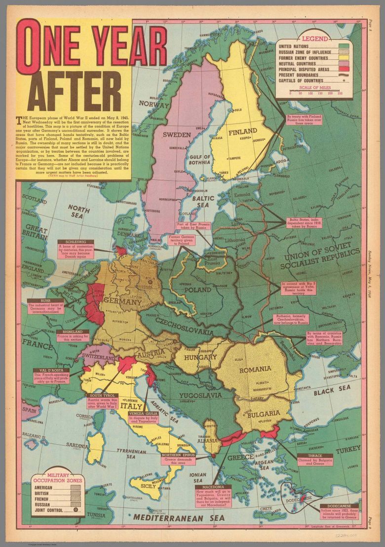 Sytuacja w Europie rok po II wojnie