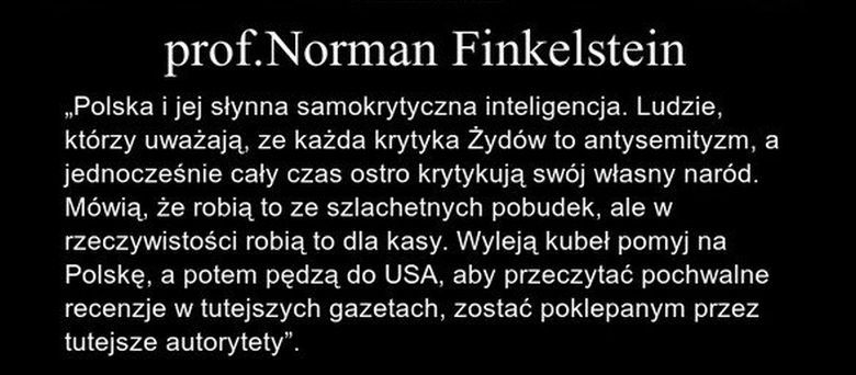Prof. Norman Gary Finkelstein amerykański historyk i politolog żydowskiego pochodzenia
