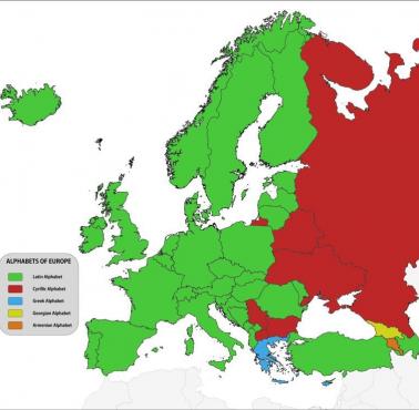 Jakiego rodzaju alfabetem posługują się poszczególne europejskie państwa