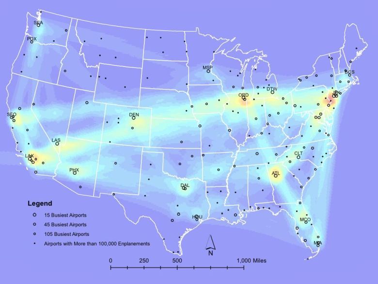 Najpopularniejsze trasy lotnicze w USA