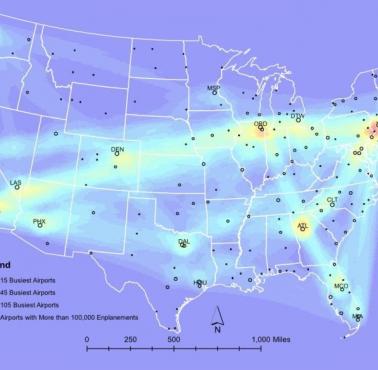 Najpopularniejsze trasy lotnicze w USA